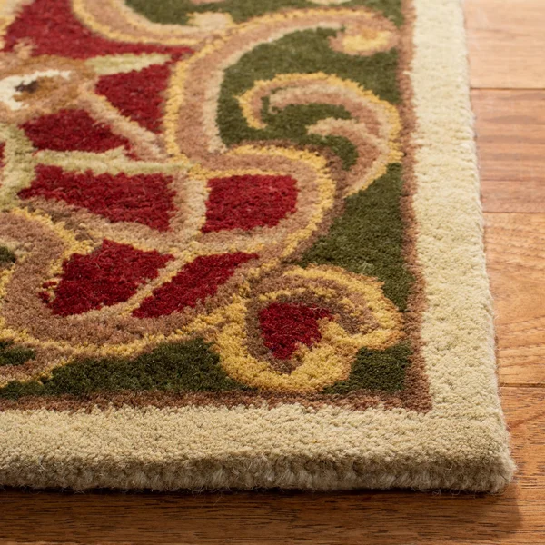Safavieh 8& x 8& Round Classic CL234A Rust, Green Rug