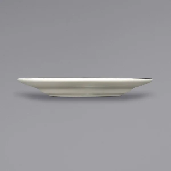 International Tableware FL-16GF Florentine 10x22 Gold Rim Ivory (American White) Stoneware Plate - 12/Case