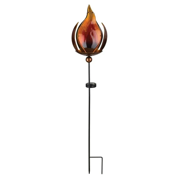Bronze Blaze Solar Stake - Metal/Glass