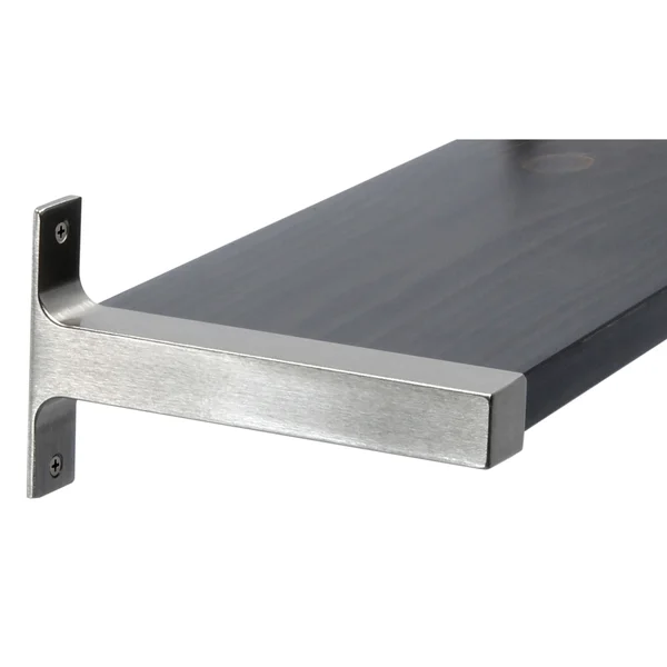Industrial Modern Wood 2-Piece Wall Shelf Set Weathered Gray 26 x 7.75