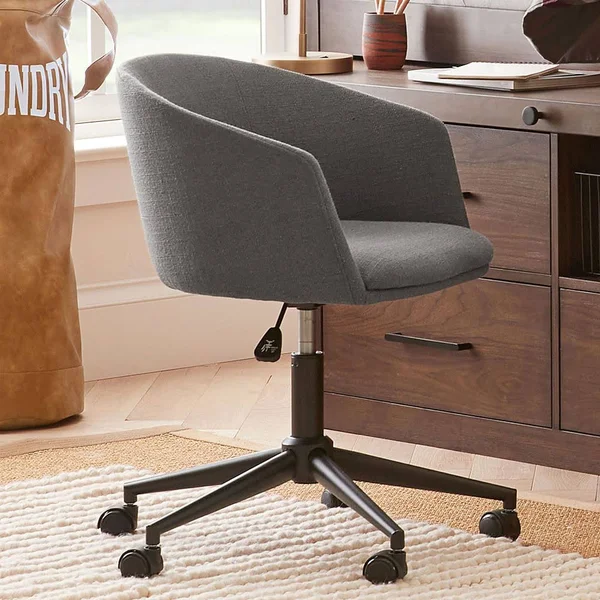 Scoop Desk Chair - Plain Weave Charcoal, In-Home