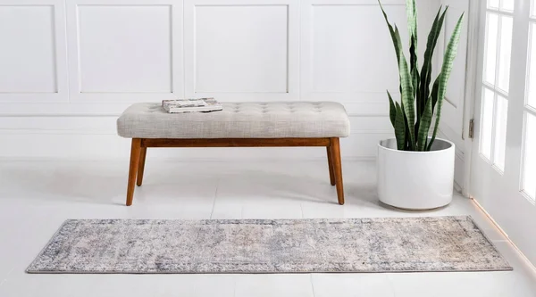 Unique Loom Portland Canby Ivory/Gray 2 ft. 2 in. x 12 ft. Runner Rug