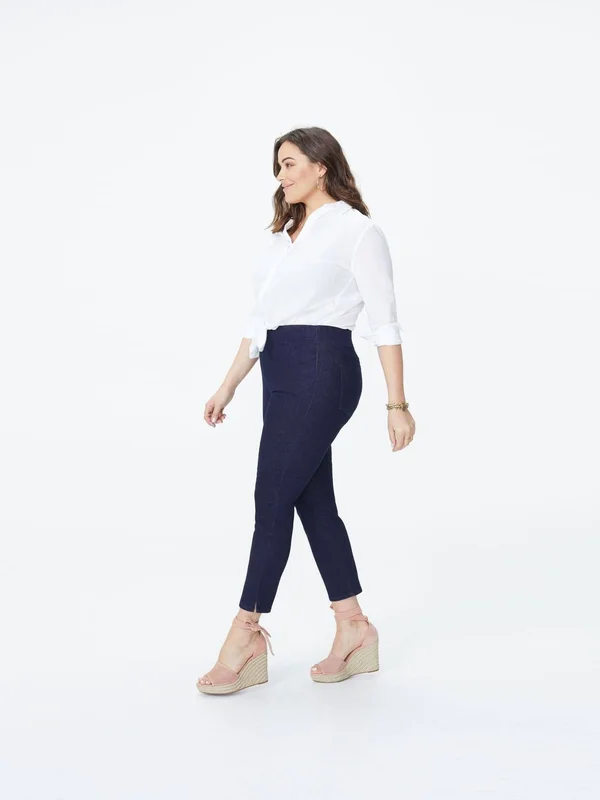 Nydj Skinny Ankle Pull-On Jeans in Plus Size - Rinse - Blue - 16W