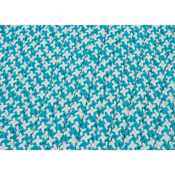 Colonial Mills Houndstooth Tweed Indoor - Outdoor Area Rug Turquoise, Size: 2 x 8 ft.