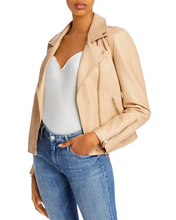 Blanknyc Faux Leather Moto Jacket Natural Light