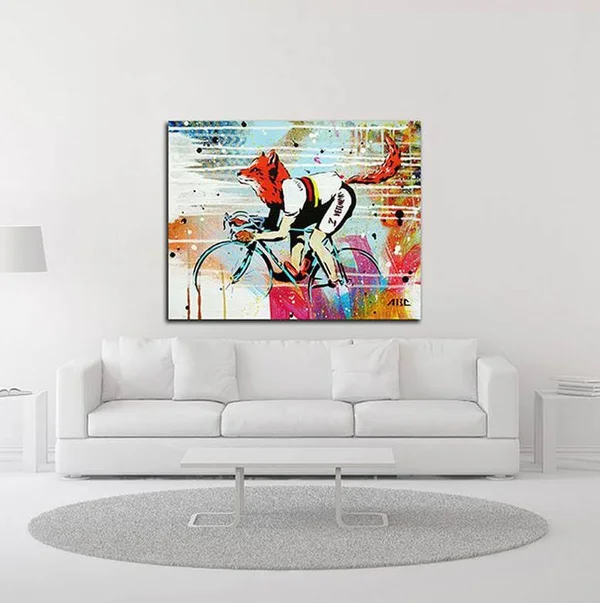 Tangletown Fine Art 13x22 x 16x22 Le Fox by AbcArtAttack Print on Canvas