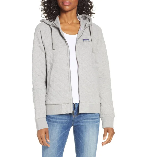 Patagonia Women's Organic Cotton Quilt Hoody Dyno White, XL