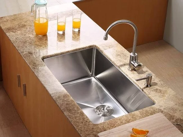 Kraus Stainless Steel Single Lever Kitchen Faucet and Soap Dispenser