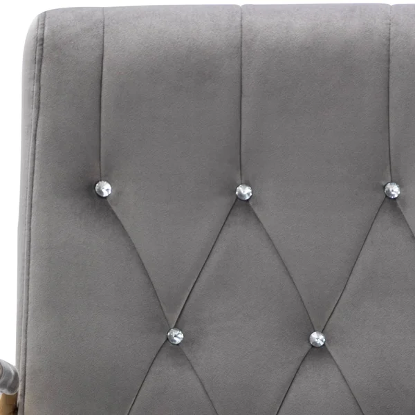 Duhome Office Chair with Arm and Rhinestone Deco Adjustable Swivel Grey 1 Pcs