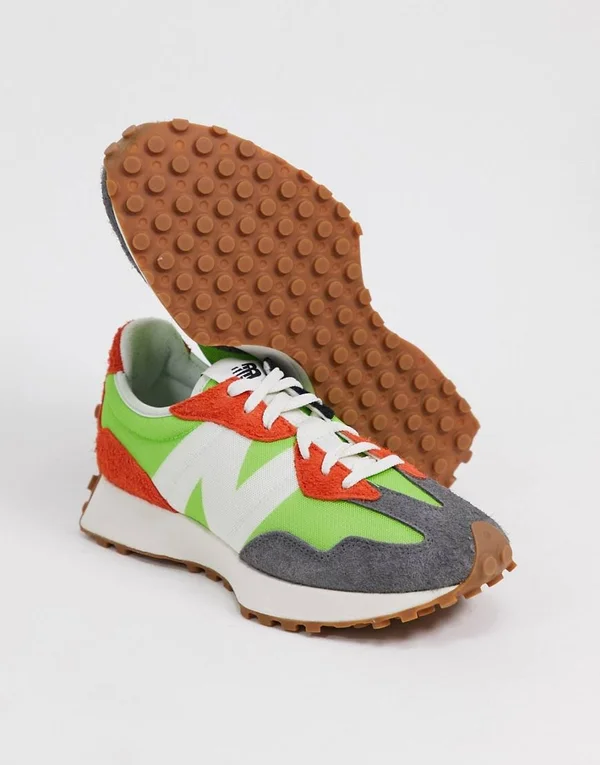 New Balance Men's 327 - Green/Orange (Size 7)