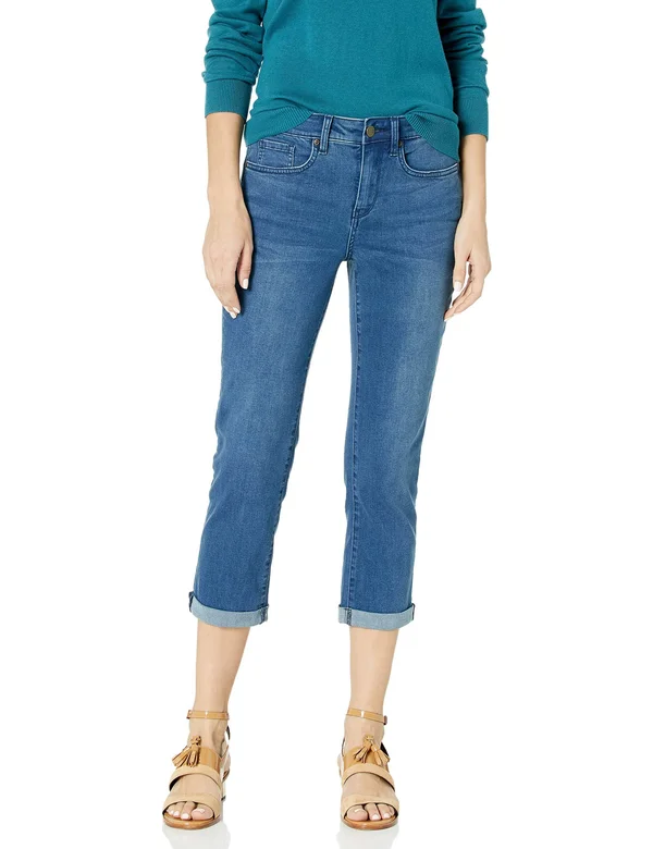 Nydj Chloe Skinny Capri Jeans - Market - Blue - 10