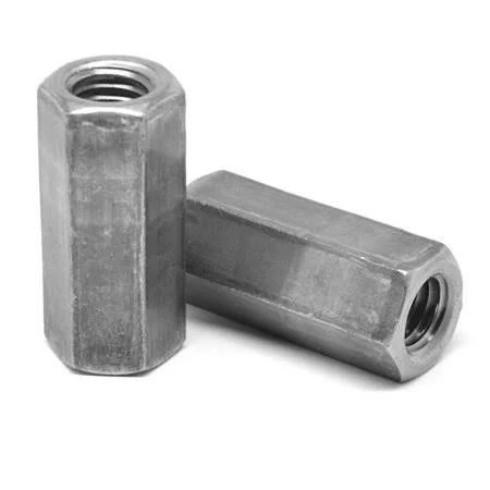 1/2 inch-13 x w3/4 inch x L1 3/4 inch Coarse Thread A563 Grade A Hex Rod Coupling Nut Low Carbon Steel Plain Finish Pk 100