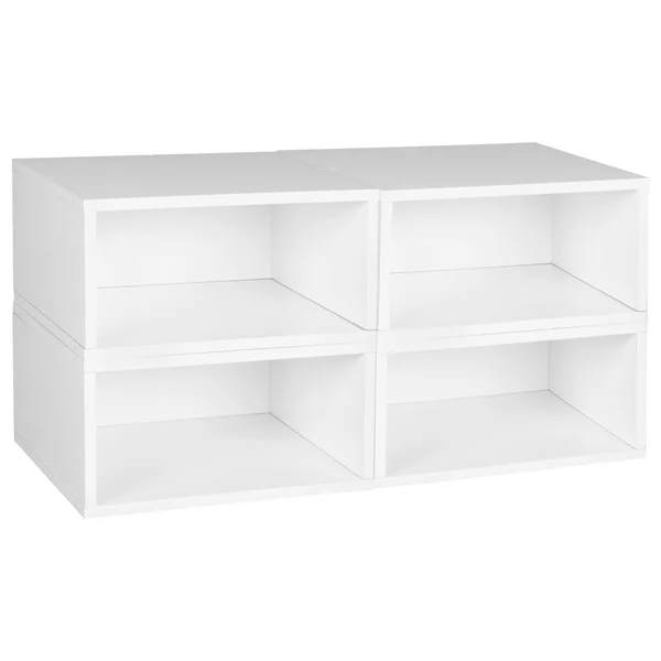 Niche Cubo Storage Set 4 Half Size Cubes, White Wood Grain