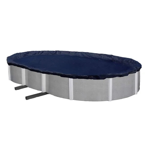 Winter Block 15 ft. x 21 ft. Oval Above Ground Pools Winter Leaf Net - Black, 18 x 24
