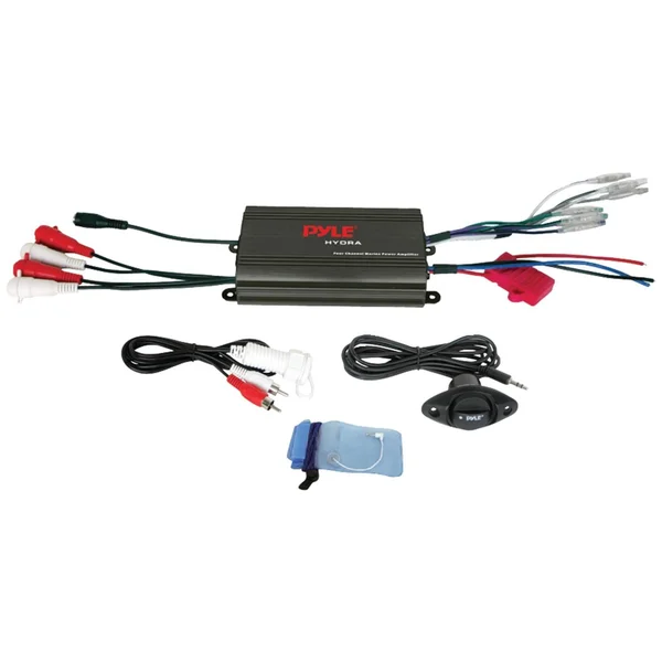 PYLE PLMRMP3B - Hydra Series 4-Channel 800-Watt Waterproof Micro Marine Class AB Amp, Black Finish