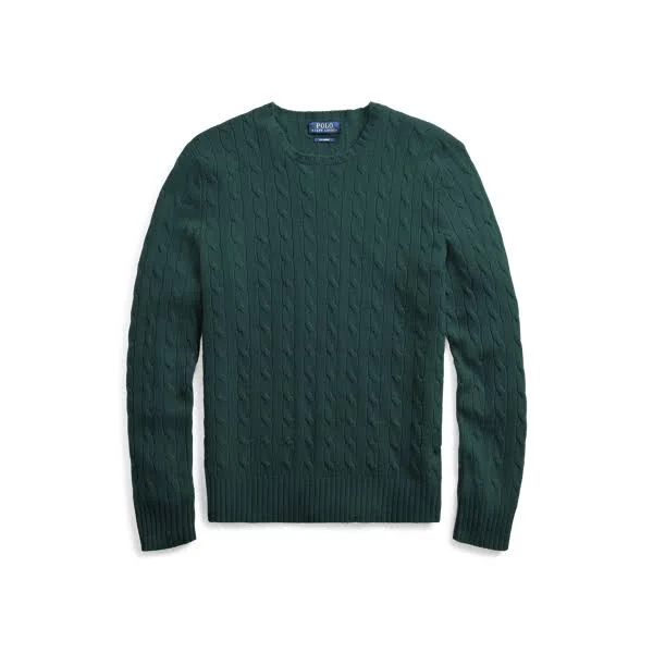 Ralph Lauren Men's Cable-Knit Cashmere Sweater - Size Xs in College Green