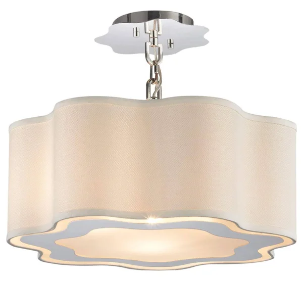 Villoy 3-Light Drum Pendant in Polished Stainless Steel/Nickel 1140-018