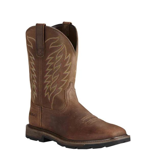 Ariat 10021108 Men's Groundbreaker Wide Square Steel Toe Brown 9.5 - D