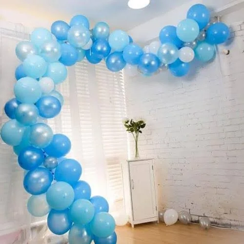 100 Pack DIY Balloon Garland Kit, Balloon Arch Party Decorations - Blue, Silver, White