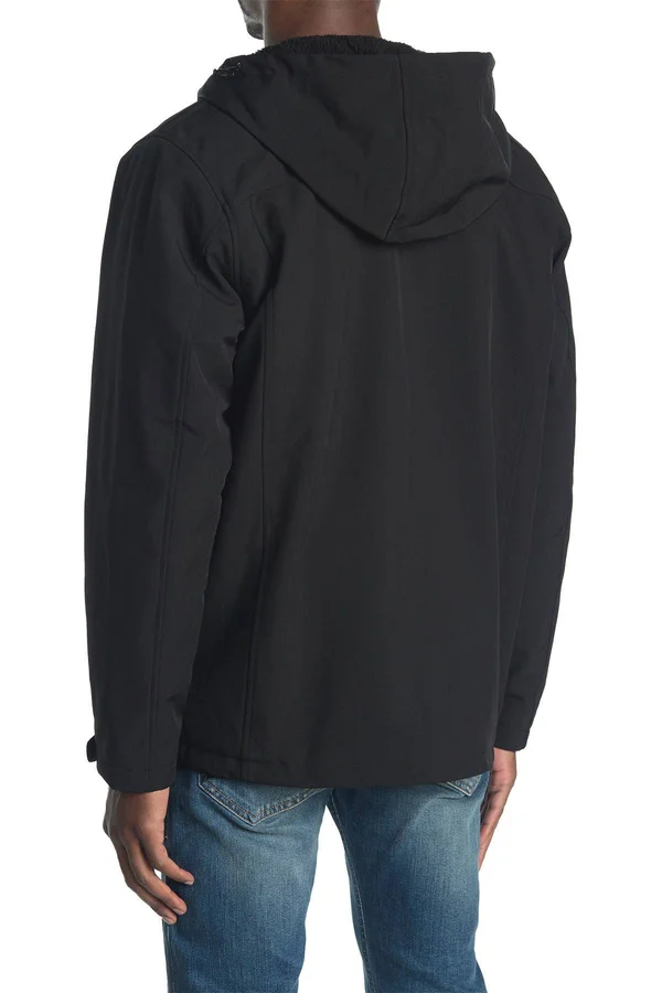 Izod Faux Shearling Lined Hooded Jacket 3362962 - M, Black