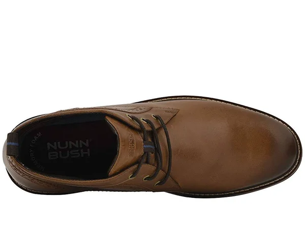 Nunn Bush Men's Ozark Plain Toe Chukka Boot Tan Nubuck 10 W