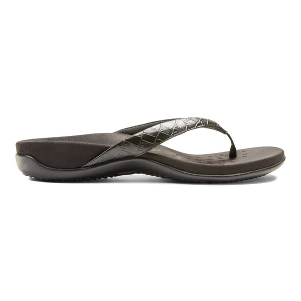 Vionic with Orthaheel Dillon Croc Women's Sandal - Black Size 9.5