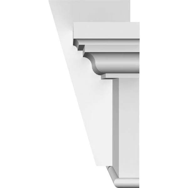 Ekena Millwork CRH07X60BTKF 60x22 Bottom Width x 64x22 Top Width x 7 1/4x22H x 1x22P - Craftsman Crosshead with Bottom Trim w/ Fl