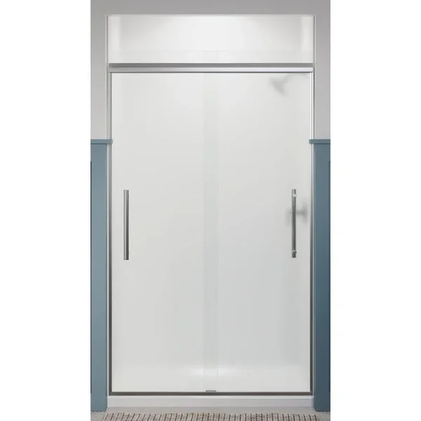 Kohler 707601-8D3-SHP Pleat Frameless Sliding Shower DOOR, 79-1/16x22 H x 44-5/8 – 47-5/8x22 W - Crystal Clear Glass with Bright