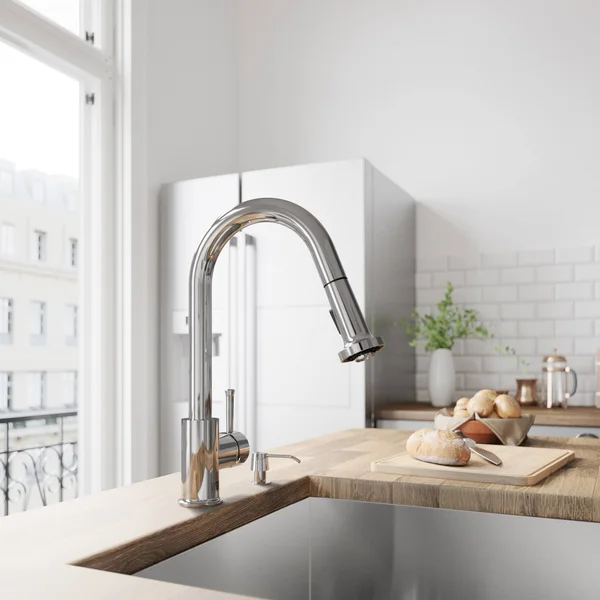 Vigo VG02002ST Harrison Stainless Steel Pull-Down Spray Kitchen Faucet