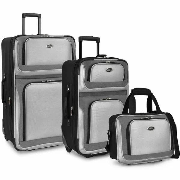 U.S. Traveler New Yorker Lightweight Expandable Rolling Luggage - Black, 3-Piece Set