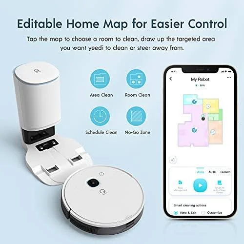 Yeedi VAC Station - Self-Emptying Robot Vacuum Cleaner, Vacuum & Mop, 30 Days Auto Empty, 3000Pa SUCTION, Carpet DETECT, Smar