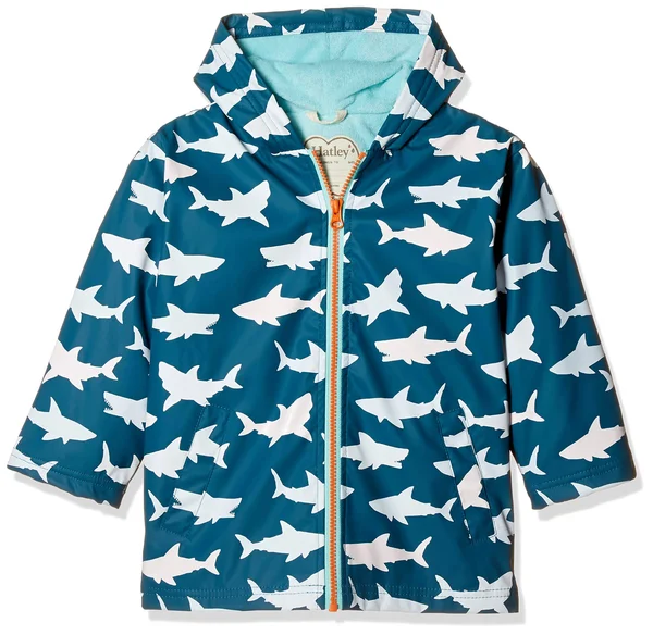Hatley Color Changing Splash Jacket Great White Sharks 2