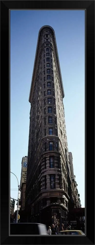 Low Angle View of An Office Building - Flatiron Building, Manhattan, New York City, New York State, Black Framed Wall Art, 12x