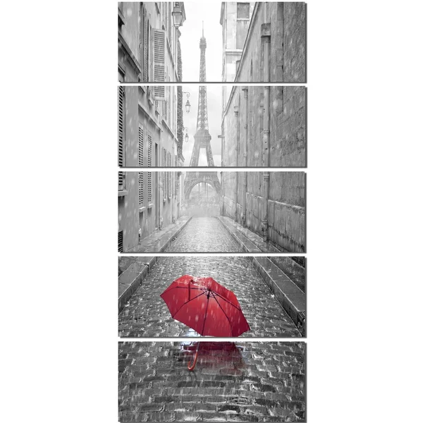 Designart &Eiffel View from Paris Street & Cityscape Photo Canvas Art Print - Size: 30 inch x 40 inch