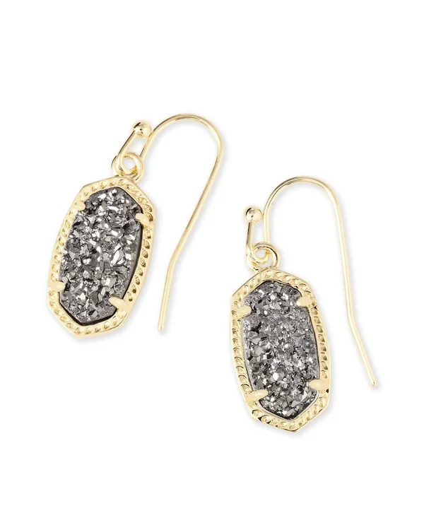 Kendra Scott Iridescent Drusy Lee Silver Drop Earrings