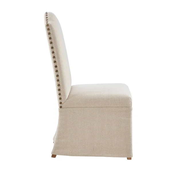 Madison Park Foster High Back Dining Chairs with Skirts - Set of 2 - Beige