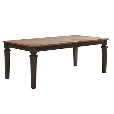 Dove Springs 44x22 Solid Oak Dining Table Lark Manor Base Color: Antique Black