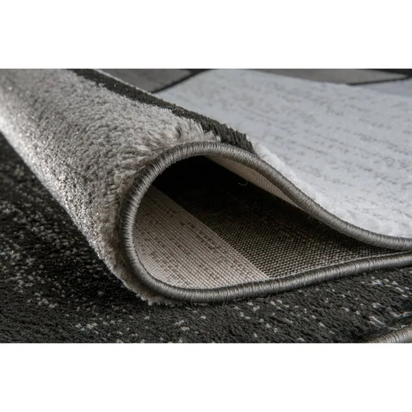 Rugshop Contemporary Modern Boxes Area Rug 5& 3x22 x 7& 3x22 Navy