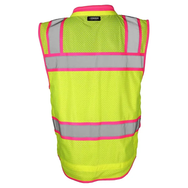 Color Contrast High Performance Surveyors Vest, Lime/ Pink - S5046 - L