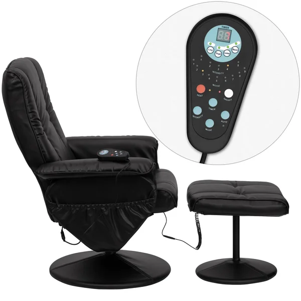 Flash Furniture Recliner and Ottoman, Black