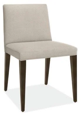 Room & Board - Modern Ava Side Chair in Gino Oatmeal w/ Charcoall Legs Brown White - Fade-resistant Fabric