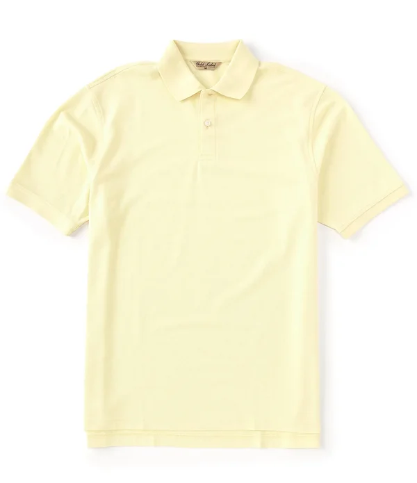 Roundtree Yorke Gold Label Perfect Performance Short-Sleeve Solid Non-Iron Polo - L