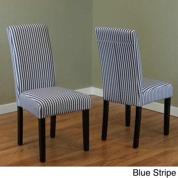 Monsoon Villa Set of 2 Stripe Linen Dining Chairs - Grey
