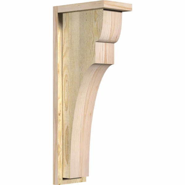 6x22W x 10x22D x 26x22H Yorktown Rough Sawn Corbel w/Backplate - Douglas Fir