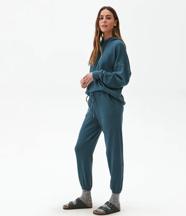 Women's Michael Stars Cozy Terry Sweatpants, Size Large - Green