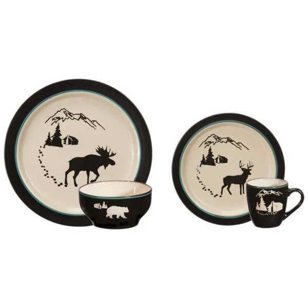 White River Timberline Cabin 16-Piece Dinnerware Set