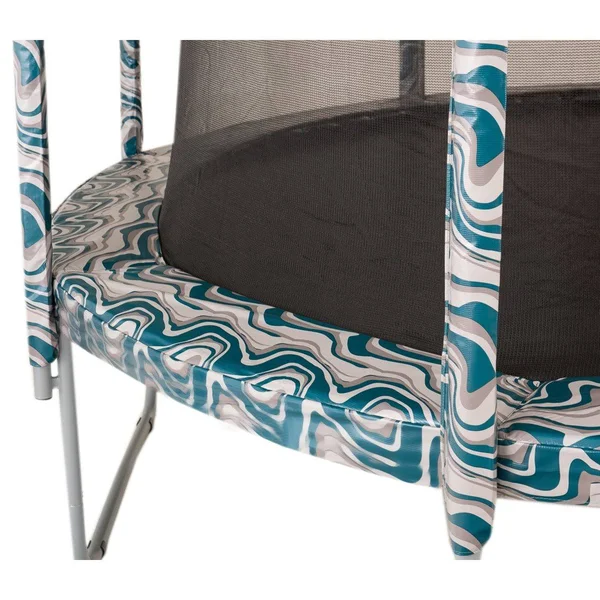 Upper Bounce Trampoline APPEARANCE Replacement Set - 12& Round Safety Pad with 12-pole Sleeve Protectors - Maui Marble