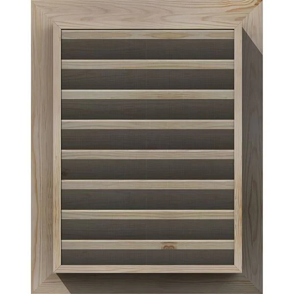 Ekena Millwork 26-in W x 36-in H Vertical Gable Vent (31-in W x 41-in H Frame Size): Unfinished - Functional, Smooth Pine Gable V