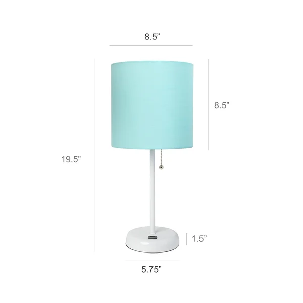 Limelights Stick Lamp with USB Charging Port and Fabric Shade 2 Pack Set, Tan