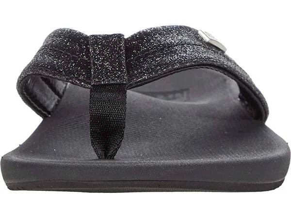 Women's Reef Ortho-Spring Flip Flop, Size: 11, Black